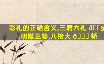 彩礼的正确含义,三聘六礼 🐧 ,明媒正娶,八抬大 🐈 轿